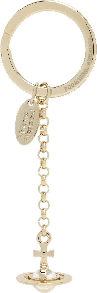 Vivienne Westwood Gold Hanging Orb Keychain In R401 Gold