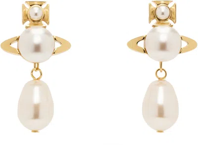 Vivienne Westwood Gold Inass Earrings In R107 Gold Creamrose