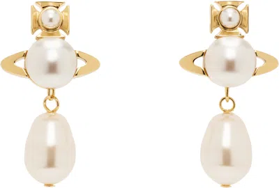 Vivienne Westwood Gold Inass Earrings In R107 Gold Creamrose