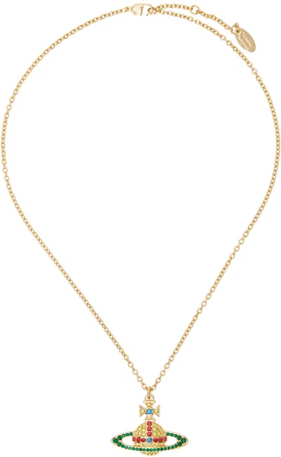 Vivienne Westwood Gold Kika Pendant Necklace In Ss25-r828