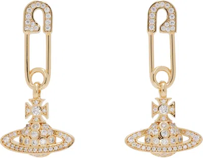 Vivienne Westwood Gold Lucrece Earrings In R102 Gold White Cz
