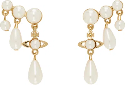 Vivienne Westwood Gold Marybeth Earrings In R107 Gold/creamros