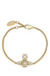 Vivienne Westwood Gold Orb Logo Bracelet With Crystals