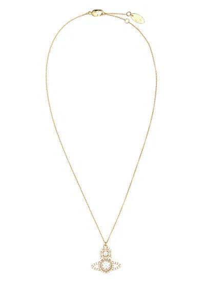 Vivienne Westwood Gold Metal Norabelle Necklace In Beige