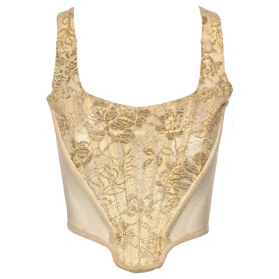 Pre-owned Vivienne Westwood Gold Metallic Lace Corset, Fw 1993