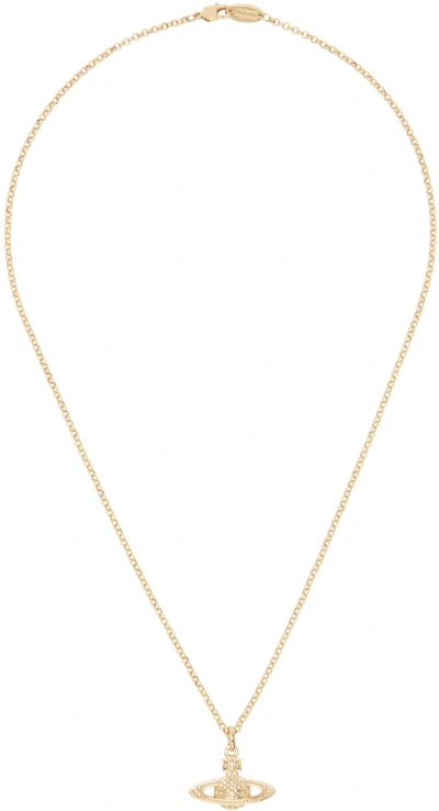 Vivienne Westwood Gold Mini Bas Relief Orb Necklace
