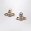 Vivienne Westwood Gold Orb Logo Earrings In Metallic