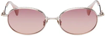 Vivienne Westwood Gold Oval Sunglasses In 457 Shiny Gold