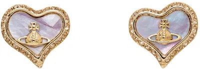 Vivienne Westwood Gold Petra Earrings In R608 Gold/lavender P