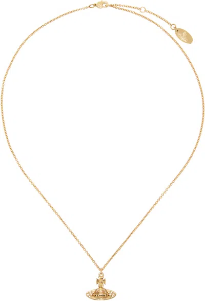 Vivienne Westwood Gold Pina Small Bas Relief Pendant Necklace In Aw19-r108
