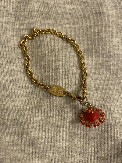 Pre-owned Vivienne Westwood Gold Plated Braclet Orb Hearts