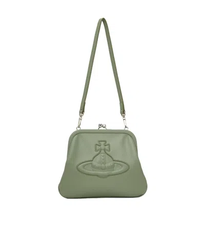 Vivienne Westwood Gold Shoulder Bag In Green
