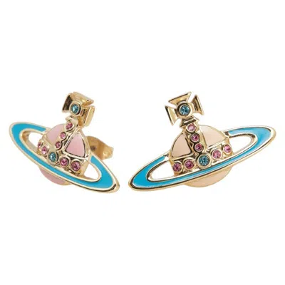 Pre-owned Vivienne Westwood Gold Stud Earrings () In Multi