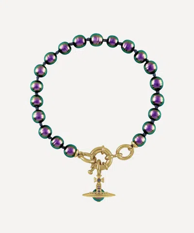 Vivienne Westwood Gold-tone Aleksa Bracelet In Burgundy