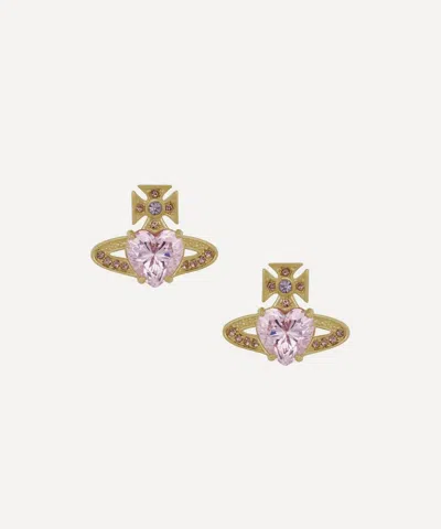 Vivienne Westwood Gold-tone Ariella Stud Earrings In Brown