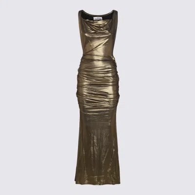 Vivienne Westwood Gold Tone Viscose Maxi Dress