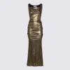 Vivienne Westwood Gold Tone Viscose Maxi Dress In Brown