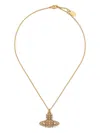 Vivienne Westwood Golden Logo Pendant Necklace In Gold