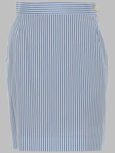 Vivienne Westwood Cotton-blend Stripe Mini Skirt In Blue