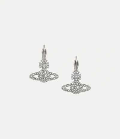 Vivienne Westwood Grace Bas Relief Earrings Silver Zirconia Women In Metallic