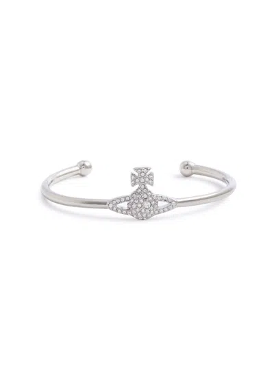 Vivienne Westwood Grace Bas Relief Orb Bangle In White
