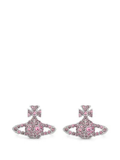 Vivienne Westwood Grace Bas Relief Orb Stud Earrings In Silver