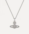 Vivienne Westwood Grace Bas Relief Pendant Necklace Silver Cubic Zirconia Women In Silver