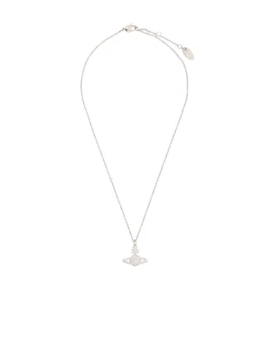 Vivienne Westwood Grace Bas Relief Pendant Necklace In White