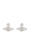 Vivienne Westwood Silver Logo Stud Earrings In Metallic