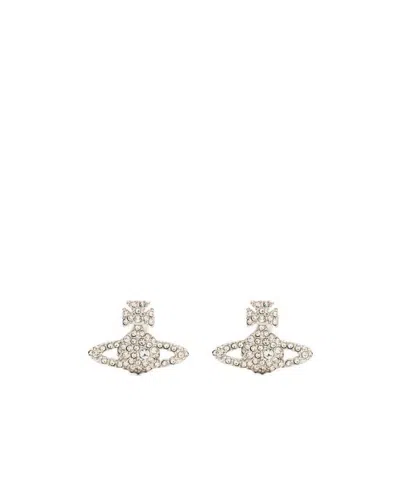 Vivienne Westwood Grace Bas Relief Stud Earrings In White