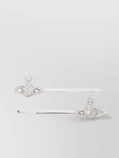 Vivienne Westwood Grace Bobby Hair Pin In Gray