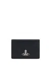 Vivienne Westwood Grained Faux Leather Card Holder Accessories In Black