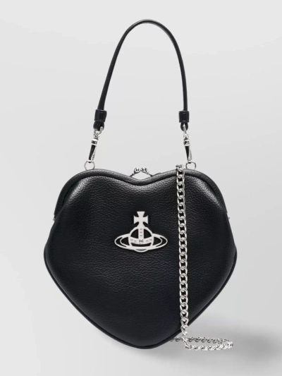 Vivienne Westwood Grained Faux Leather Crossbody Bag In Black