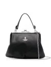 Vivienne Westwood Grained Texture Granny Frame Purse In Black