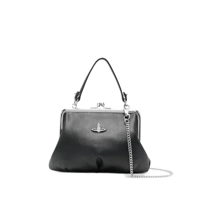 Vivienne Westwood Granny Frame Clutch Bag In Black