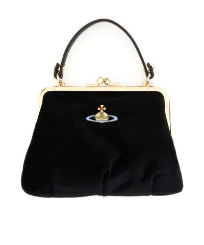 Vivienne Westwood Granny Frame Clutch Bag In Black