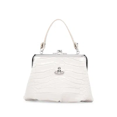 Vivienne Westwood Granny Frame Croc-effect Tote Bag In White