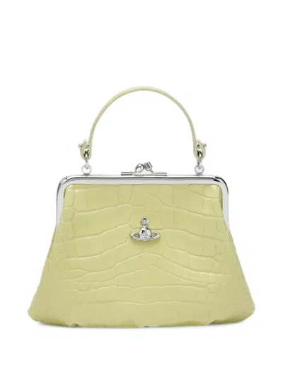 Vivienne Westwood Granny Frame Crocodile-effect Leather Tote Bag In Yellow