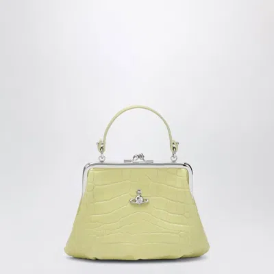 Vivienne Westwood Granny Frame Crocodileembossed Leather Purse, Lime In Green