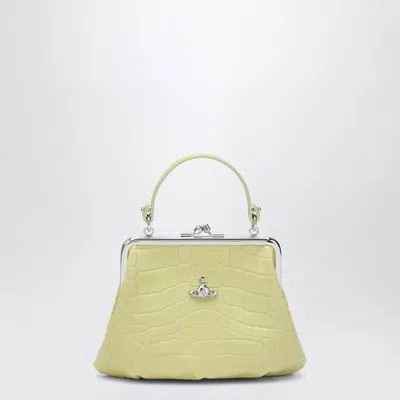 Vivienne Westwood Granny Frame Crocodile-embossed Leather Purse, Lime In Green