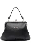 Vivienne Westwood Granny Frame Faux Leather Top Handle Bag In Black