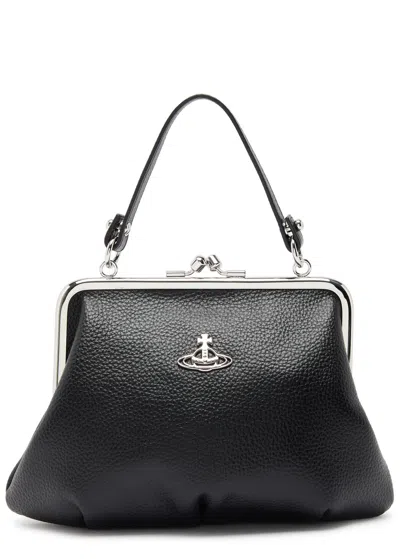 Vivienne Westwood Granny Frame Faux Leather Top Handle Bag In Black