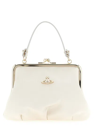 Vivienne Westwood Granny Frame Hand Bags White In Animal Print