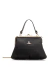 Vivienne Westwood Black Granny Frame Clutch In Black
