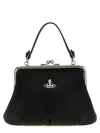Vivienne Westwood Granny Frame Faux Leather Top Handle Bag In Black