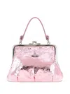 Vivienne Westwood Granny Frame Metallic-effect Tote Bag In Pink