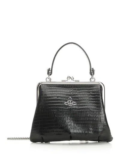 Vivienne Westwood Granny Frame Purse Bag In Black