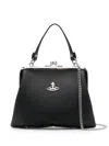 Vivienne Westwood Grained Texture Granny Frame Purse In Black