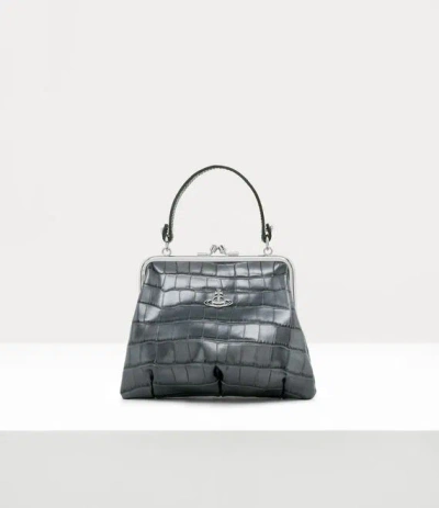Vivienne Westwood Granny Frame Purse Bi Col Croc-embossed Anthracite One Size Women