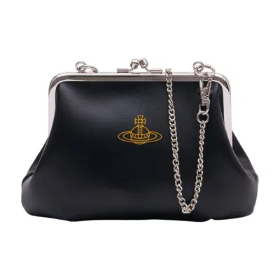 Vivienne Westwood Granny Frame Purse In Black